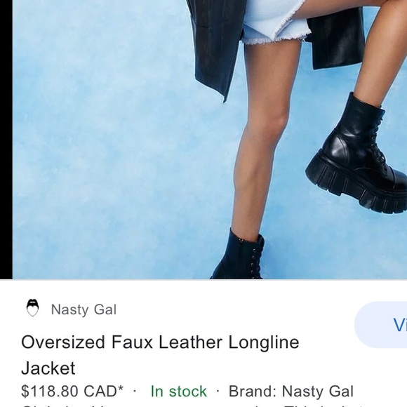 Leather longline jacket ISO - Picture 5 of 5